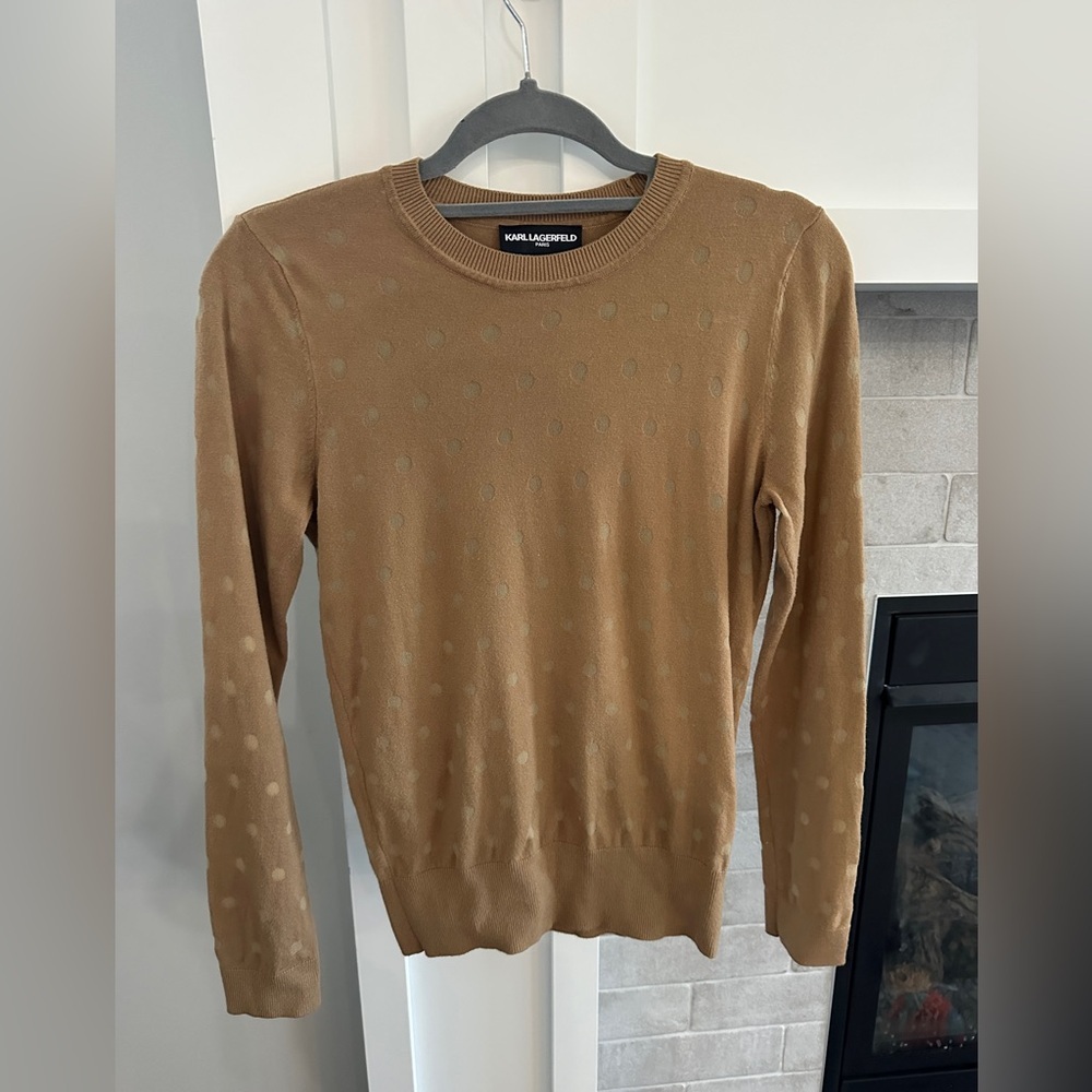 Karl Lagerfeld Brown Crew Neck Sweater Timeless Design